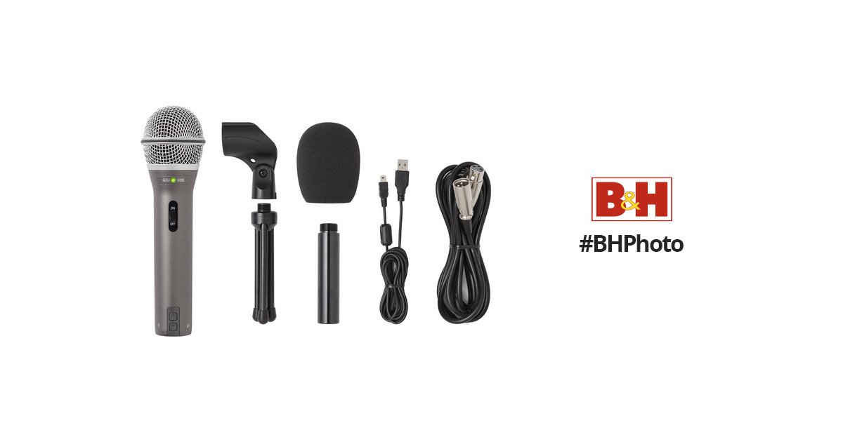 Samson Q2U Handheld Dynamic USB Microphone Recording and Podcasting Pack  (Black)
