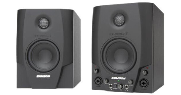 Alto-falantes monitor Samson Studio GT ativo USB AUX sistema de áudio  profissional preto testado