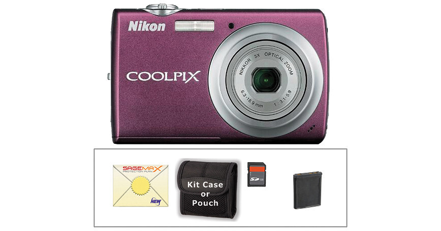 Nikon Coolpix S220 Digital Camera with Deluxe Accessory Kit