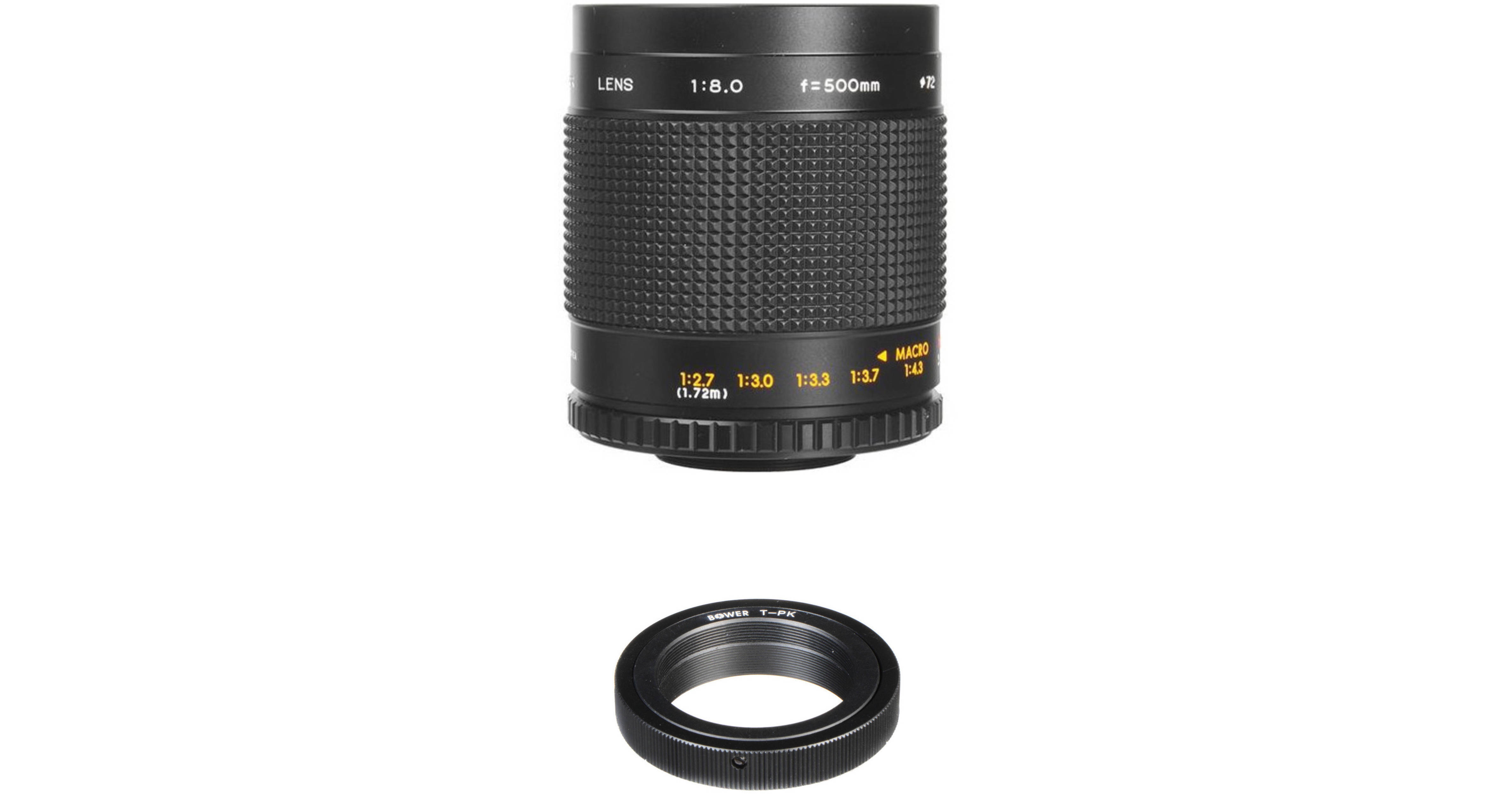 Bower 500mm f/8.0 Manual Focus Telephoto Lens with TMount to