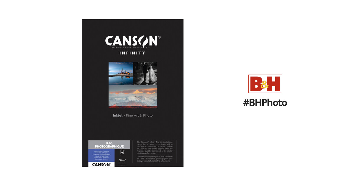 Canson Infinity Rag Photographique 310g, A3 25 feuilles