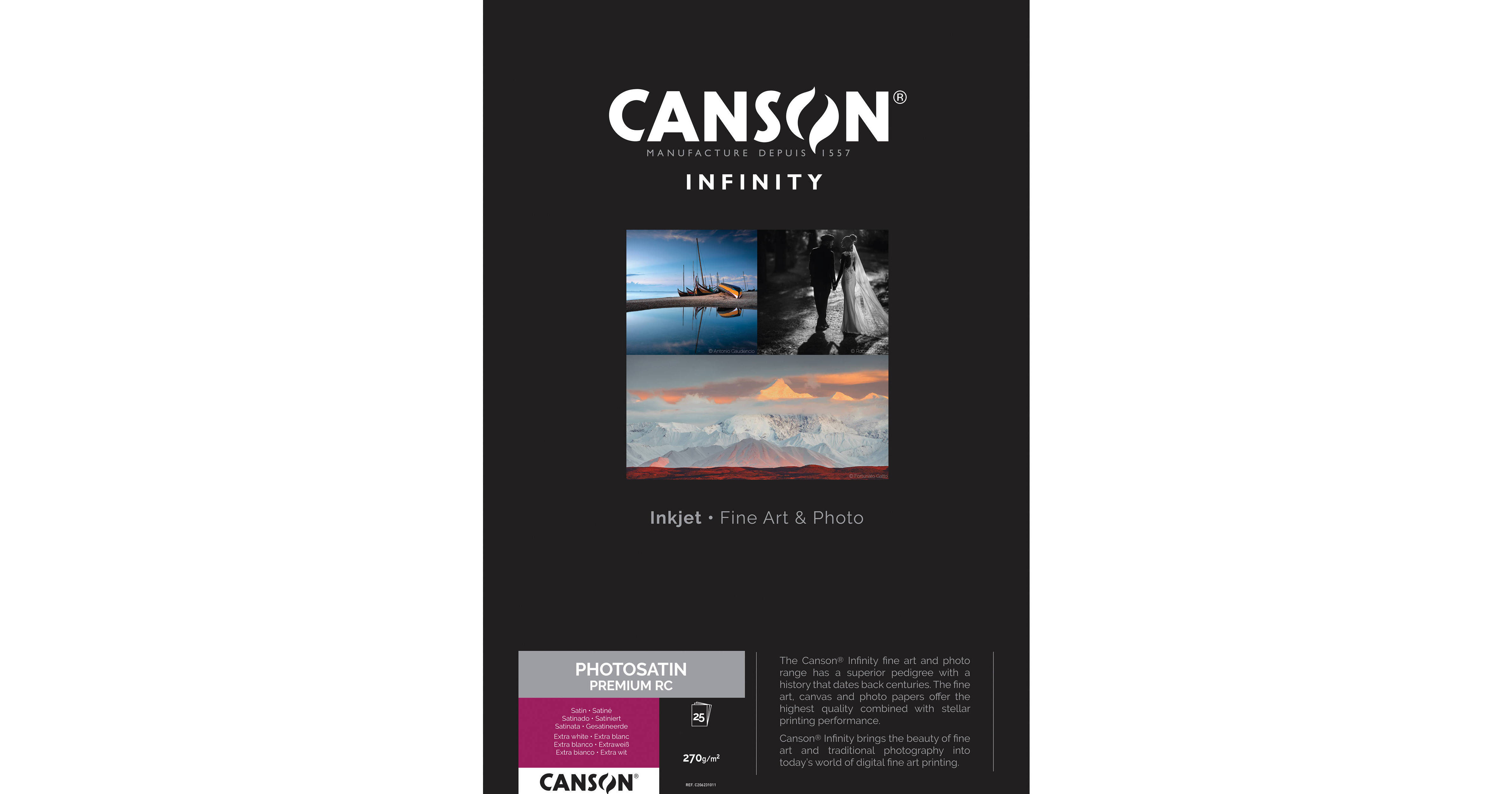 Canson Infinity PhotoSatin Premium RC Paper (8.5 x 11, 25 Sheets)