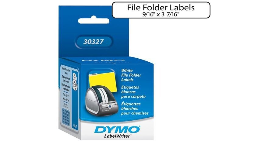 Dymo White 1Up File Folder Labels (9/16 x 3 7/16") 30327 B&H