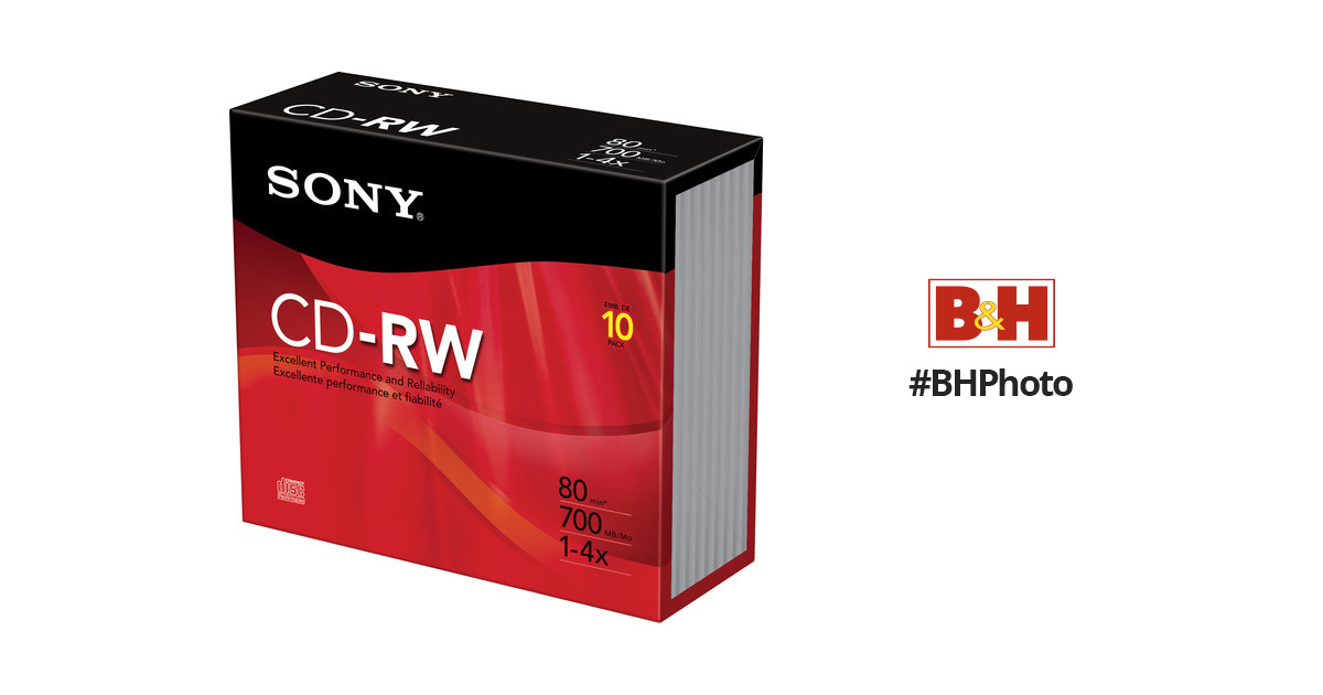 Sony Cd Rw 1 4x Compact Disc 10cdrw700r Bandh Photo Video