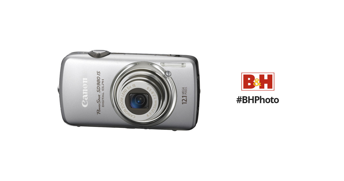 Canon PowerShot SD980 IS Digital Camera (Silver) 3637B001 B&H