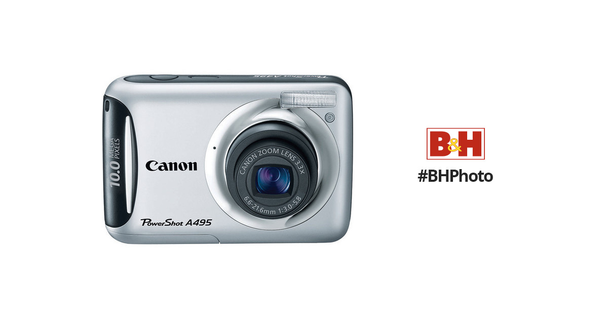 Canon PowerShot A495 Digital Camera (Silver) 4259B001 BH Photo