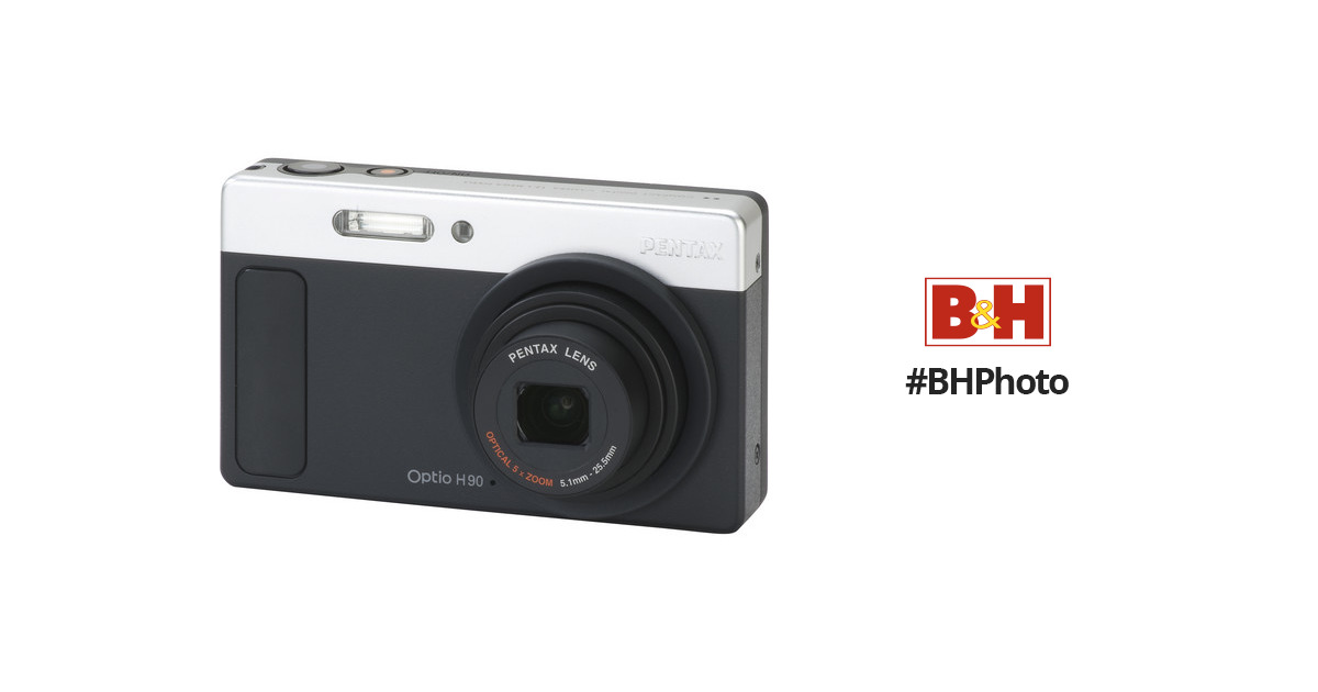 Pentax Optio H90 Digital Camera (Matte Black) 16516 B&H Photo