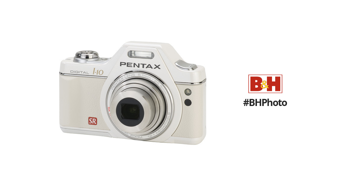 Pentax Optio I-10 Digital Camera (Pearl White) 16456 B&H Photo