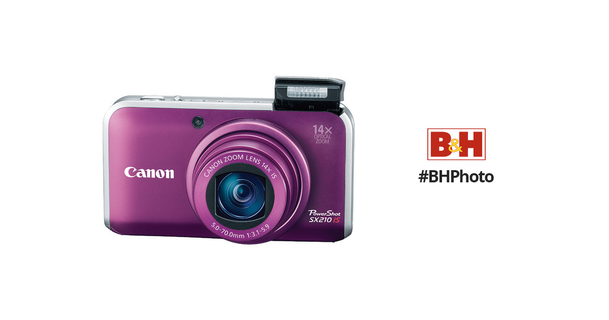 Canon PowerShot SX210 IS Digital Camera (Purple) 4247B001 B&H
