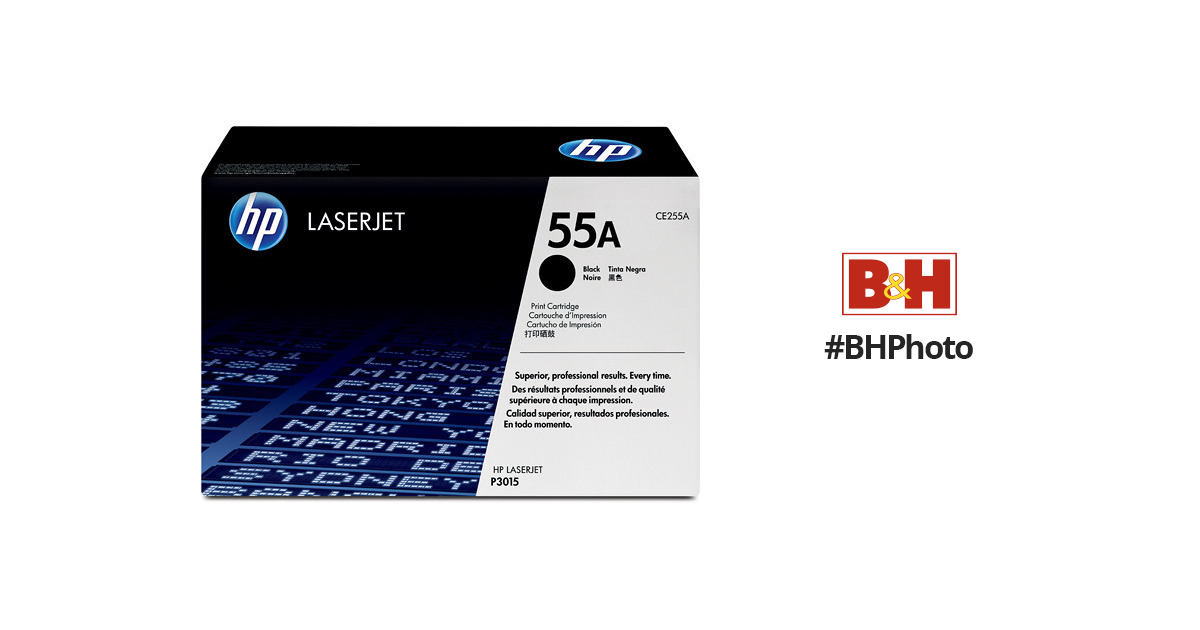 HP 55A Black LaserJet Toner Cartridge CE255A B&H Photo Video