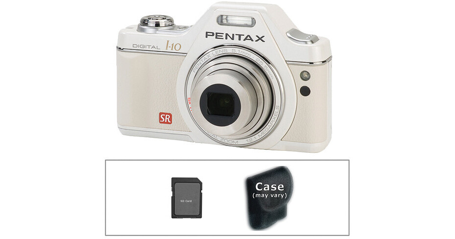 Pentax Optio I-10 Digital Camera with Basic Accessory Kit (Pearl