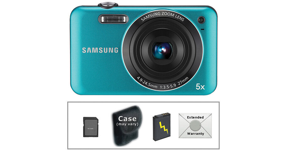 Samsung SL605 Digital Camera with Deluxe Accessory Kit (Blue)