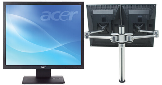 Acer V173 bb 17" LCD Dual Monitors with Articulating Arm Kit