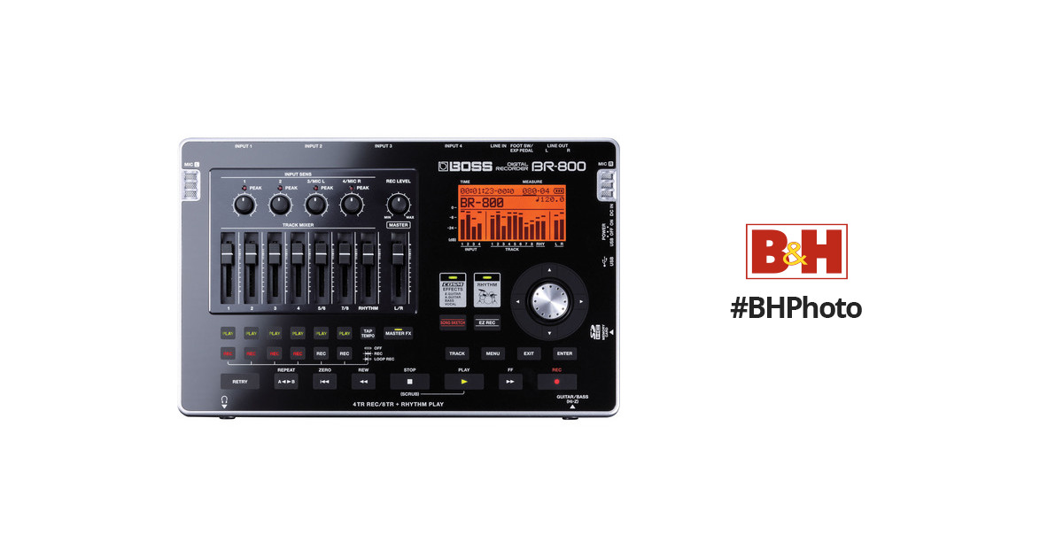 BOSS BR-800 8-Track Portable Digital Audio Recorder BR-800 B&H