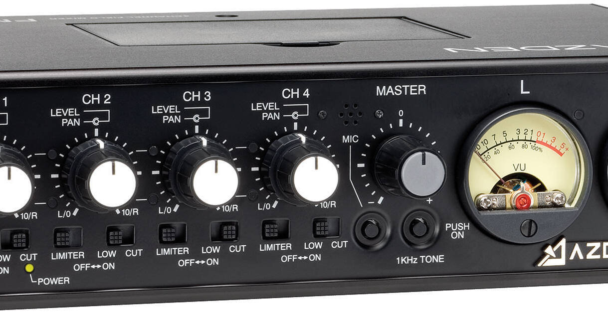 Azden FMX-42a 4-Channel Microphone Field Mixer with 10-Pin Camera Return