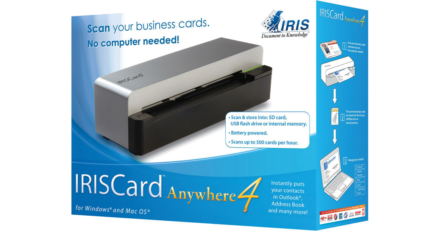 IRIS IRISCard Anywhere 4 Scanner (Wireless) 456981 B&H Photo