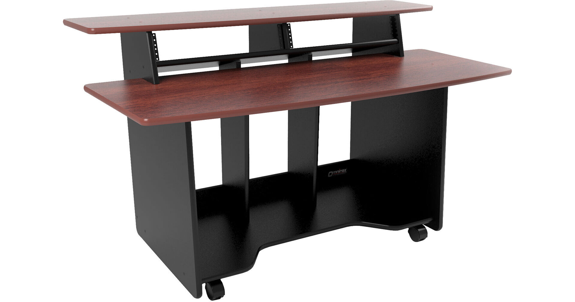 omnirax presto 4 studio desk mahogany