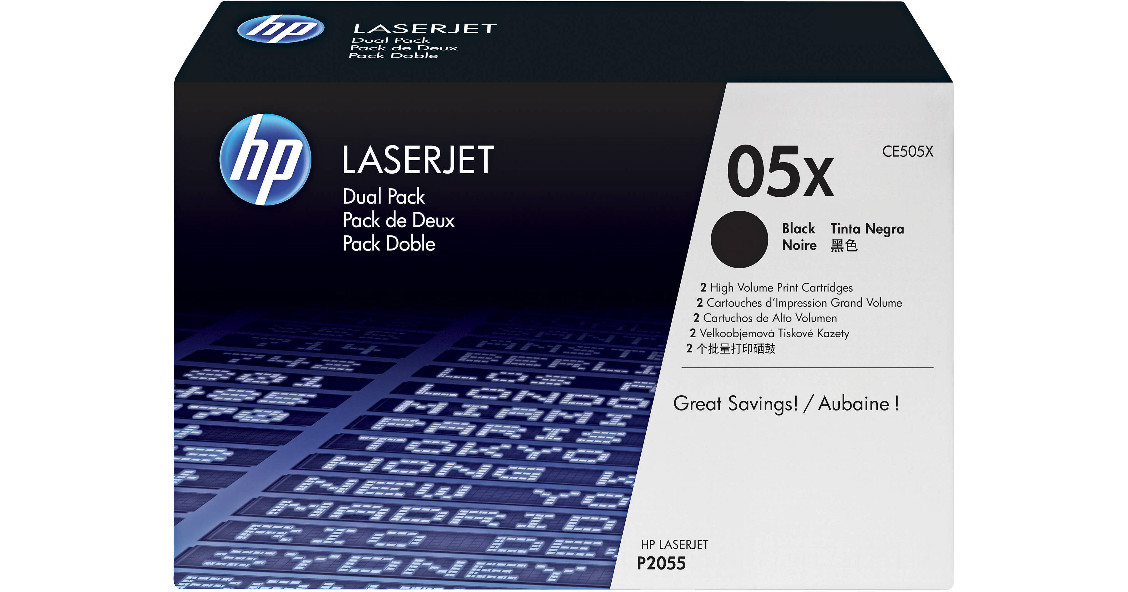 HP LaserJet CE505X Black Print Cartridge (Dual Pack) CE505XD B&H