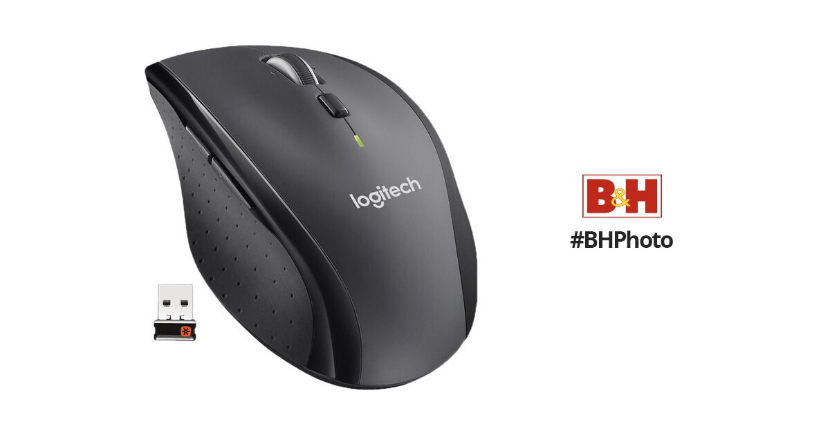 Logitech Marathon M705 Gray/Black 5-Buttons USB Wireless Bluetooth Optical  Mouse