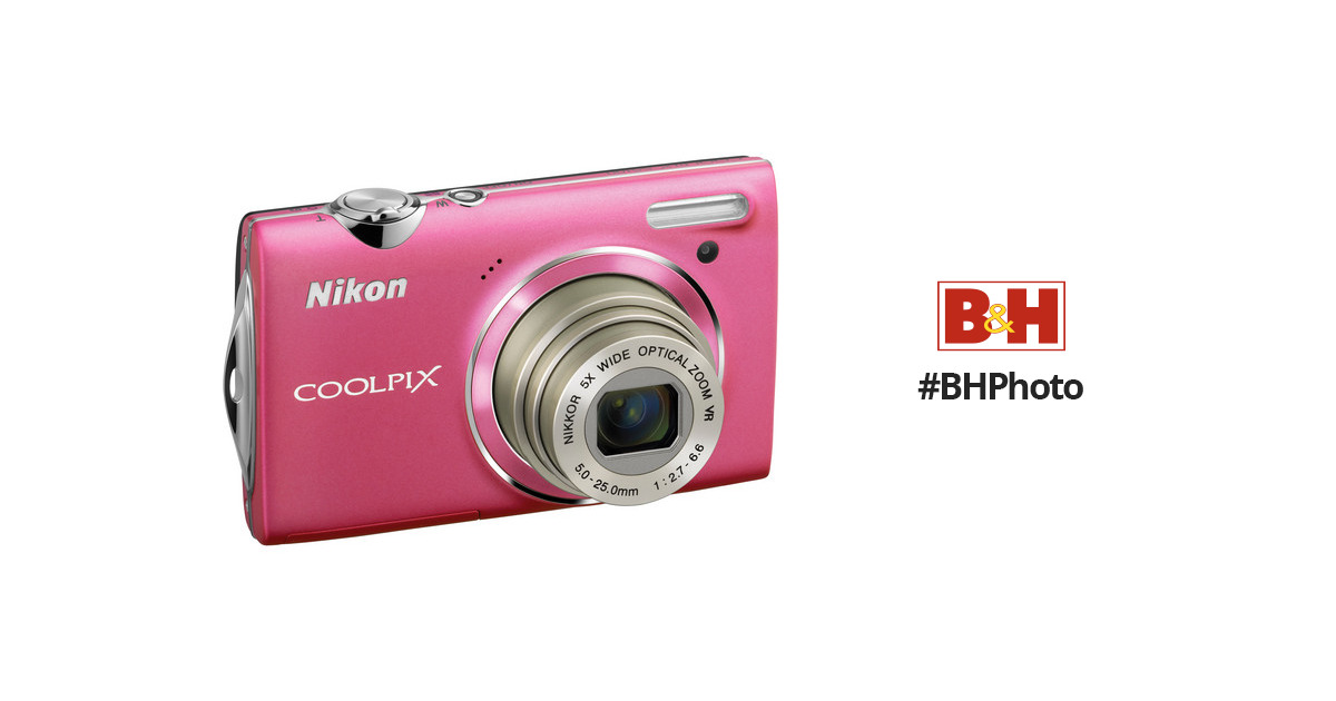 Nikon CoolPix S5100 Compact Digital Camera (Pink) 26223 B&H