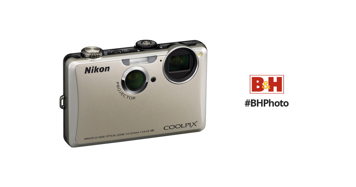 Nikon Coolpix S1100pj Digital Camera (Silver) 26234 B&H Photo