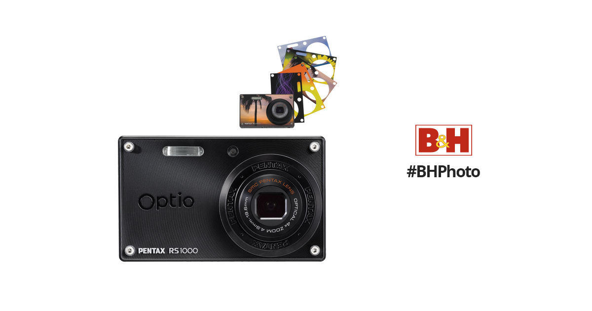 Pentax Optio RS1000 Digital Camera (Black) 16621 B&H Photo Video