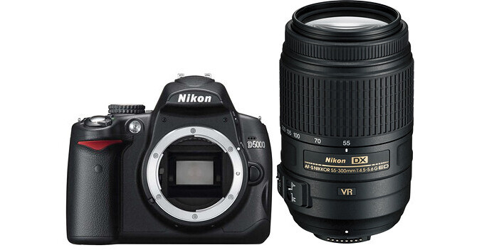 Nikon D5000 Digital SLR Camera Kit with 55-300mm VR Lens B&H