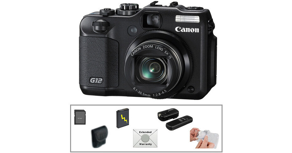 Canon PowerShot G12 Digital Camera with Deluxe Accessory Kit