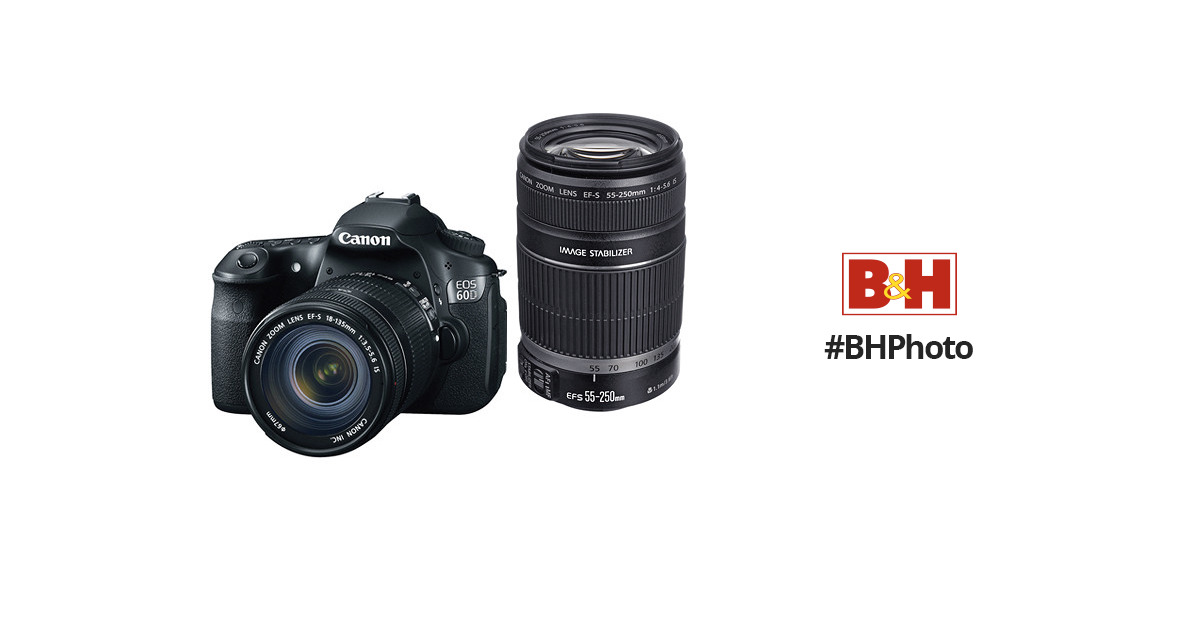 Canon EOS 60D Digital SLR Camera w/EF-S 18-135mm IS & 55-250mm