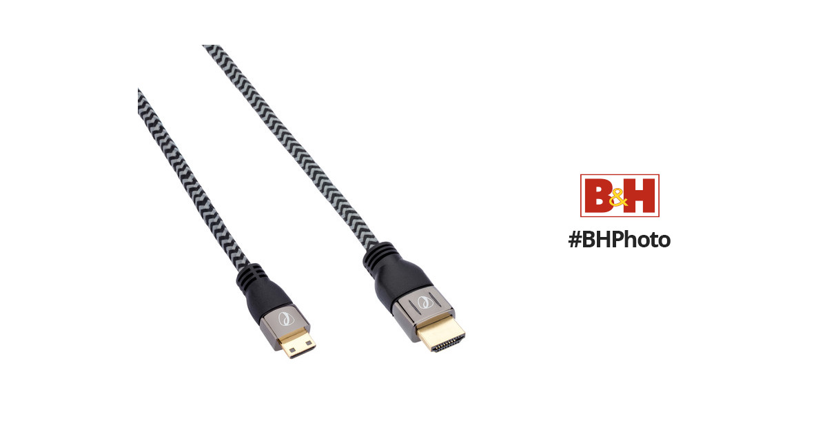 Pearstone Active Braided High Speed Mini HDMI to HDMI Cable With Ethernet 1.5' 