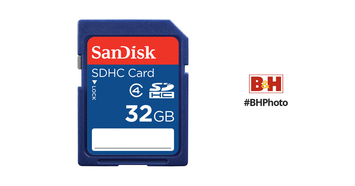 SanDisk 32GB SDHC Memory Card Class 4 SDSDB-032G-B35 B&H Photo