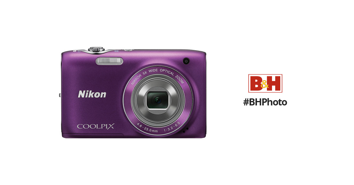 Nikon Coolpix S3100 Digital Camera (Purple) 26266 B&H Photo Video