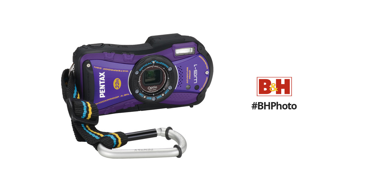 Pentax Optio WG-1 Digital Camera (Purple) 16941 B&H Photo Video