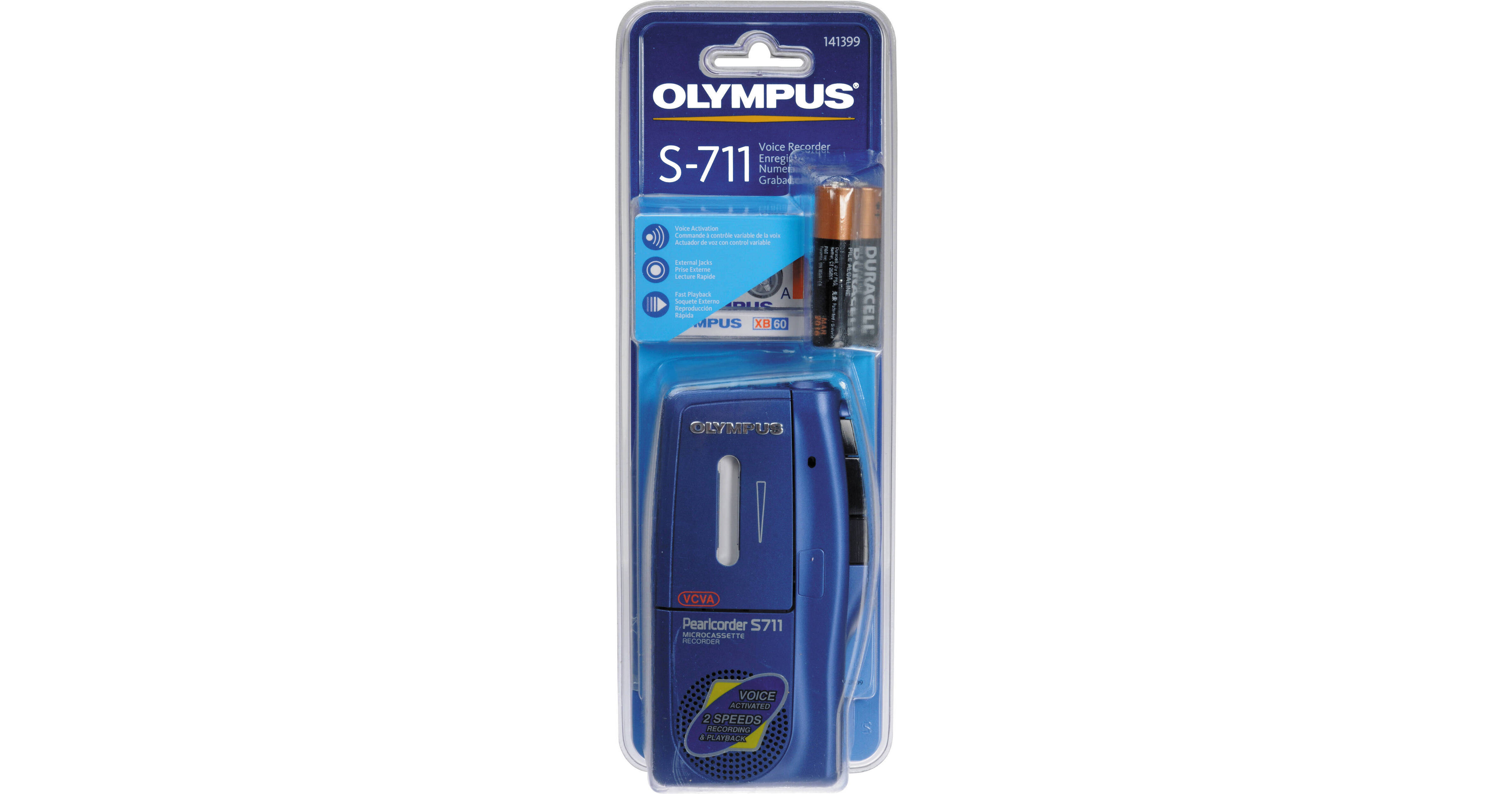 Olympus Pearlcorder S711 Microcassette Recorder (Blue) 141399