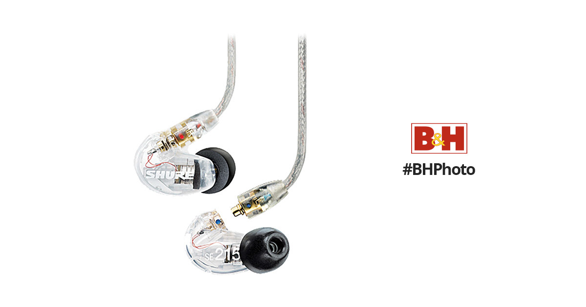 Shure SE215 Pro Sound-Isolating Earphones (Clear) SE215-CL B&H