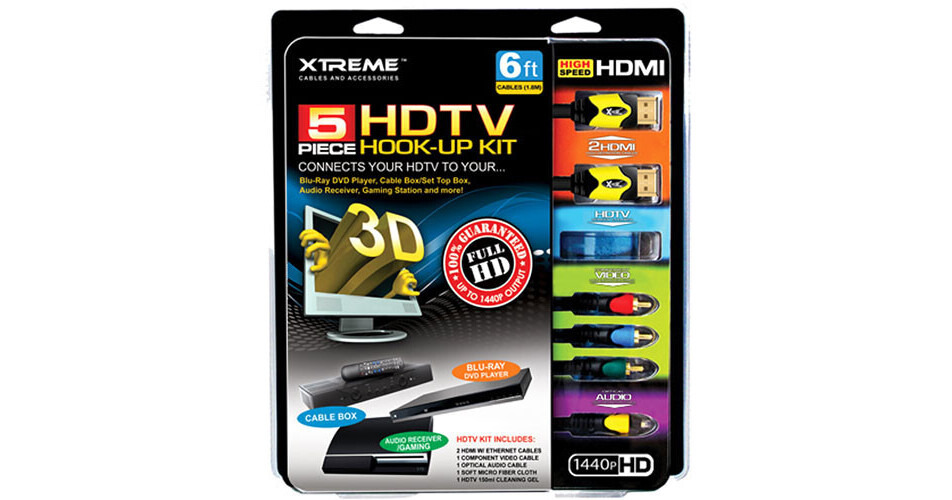 Xtreme Cables Xtreme Cable 5 Piece HDTV 1.4 HookUp Kit 85546