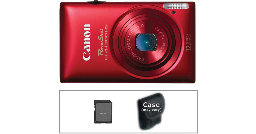 Canon PowerShot ELPH 300 HS Digital Camera with Basic Accessory