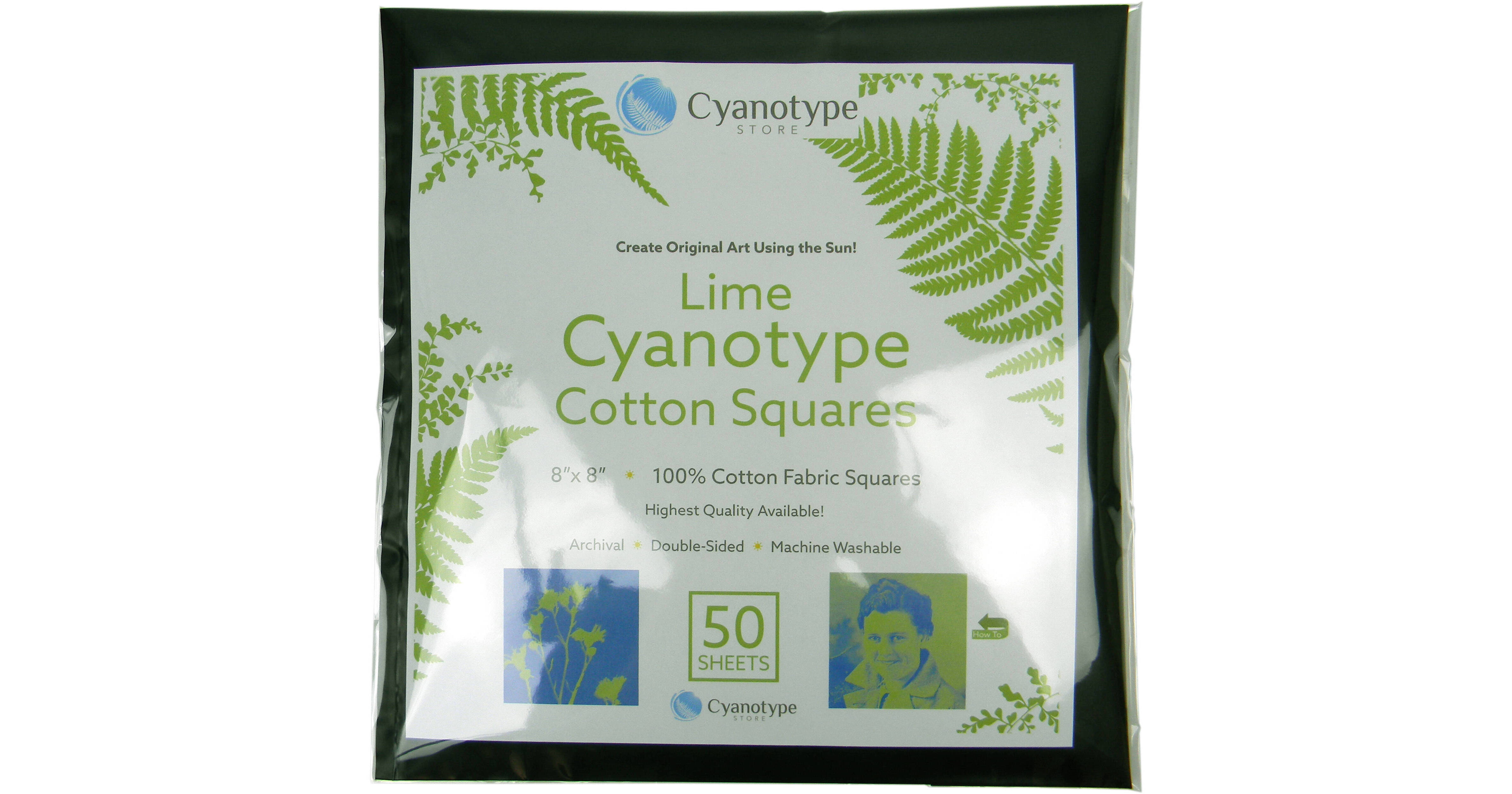 Cyanotype Store Cyanotype Cotton Squares - 8 x 8 25 Pack, Orange Format Sheets, Base Sun Printing, Size 8x8 Fabric 1613-L035