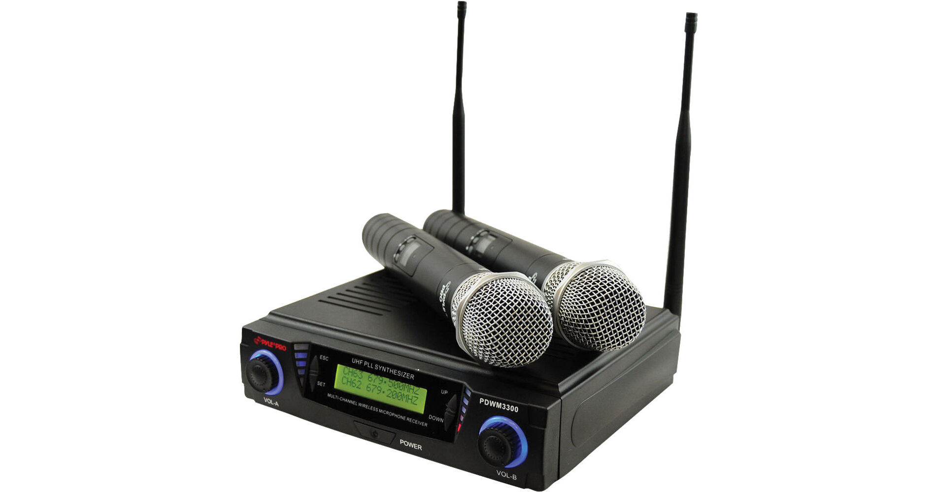 Pyle Pro PDWM3300 Wireless Professional UHF Dual Channel