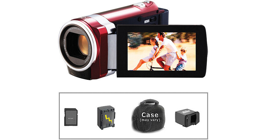 JVC GZHM440 HD Everio Camcorder with Basic Accessory Kit (Red)