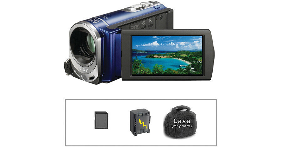Sony DCR-SX44 Handycam Camcorder with Basic Accessory Kit (Blue)