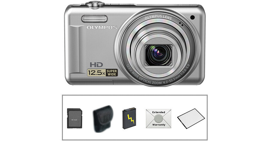 Olympus VR320 Digital Camera with Deluxe Accessory Kit (Silver)