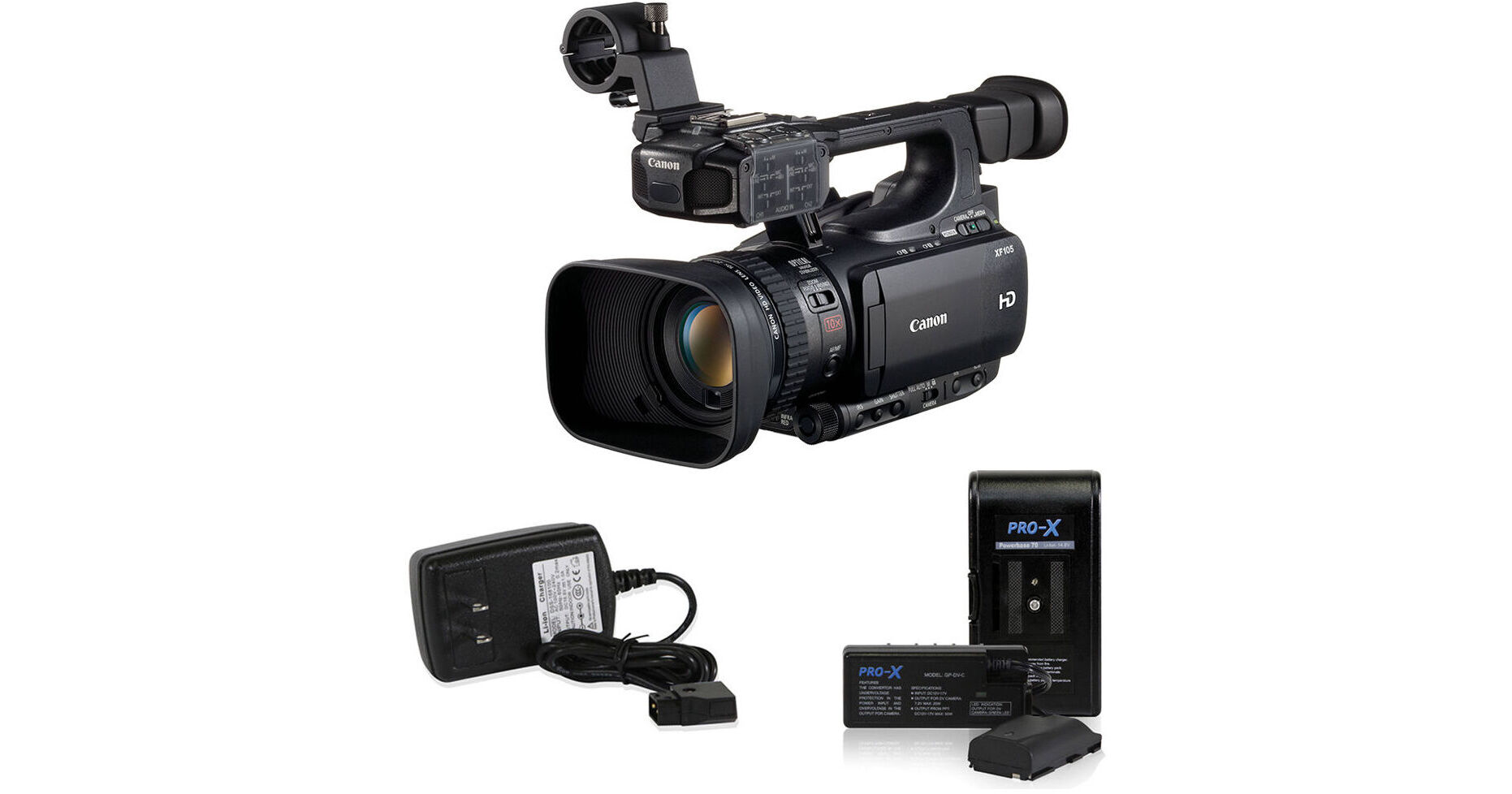 Canon XF105 HD Professional Camcorder with Extended Power Kit