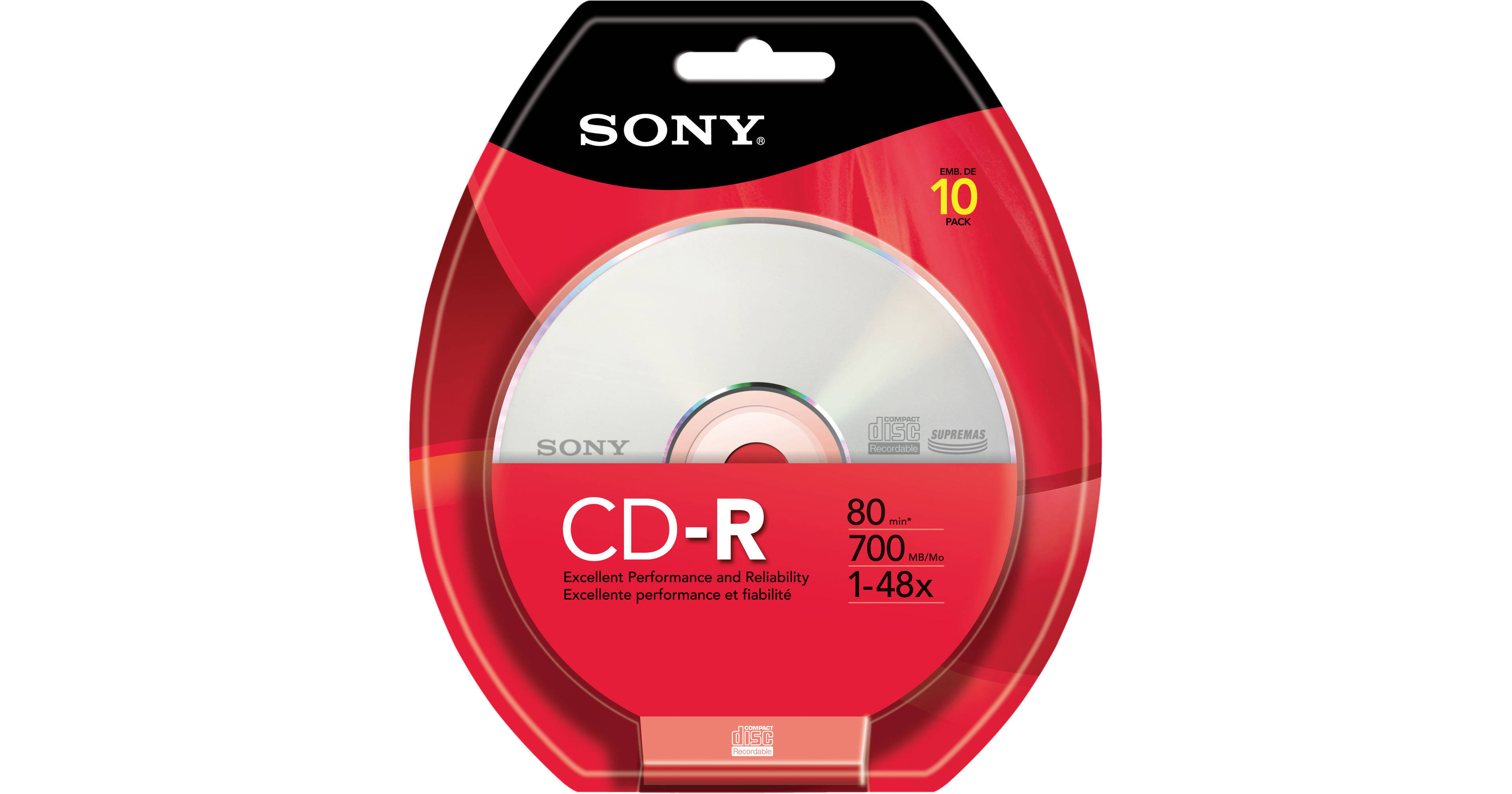Sony CDR Recordable Storage 10 Discs 10CDQ80RB B&H Photo Video
