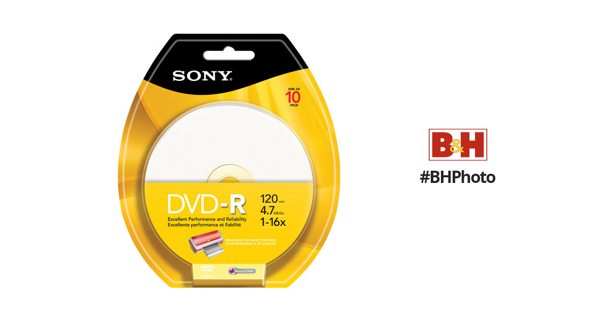 Sony DVD Recordable Media DVD-R 1.40 GB 10 Pack  - Best Buy