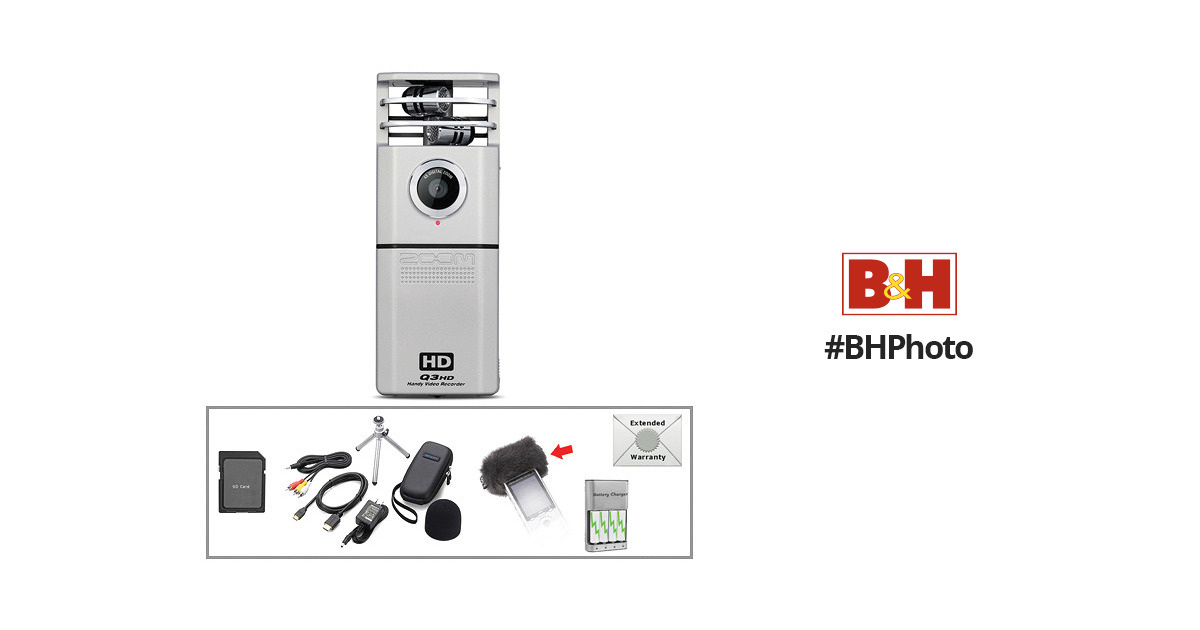 Zoom Q3HD Handy Video Recorder with Accessory Kit B&H Photo