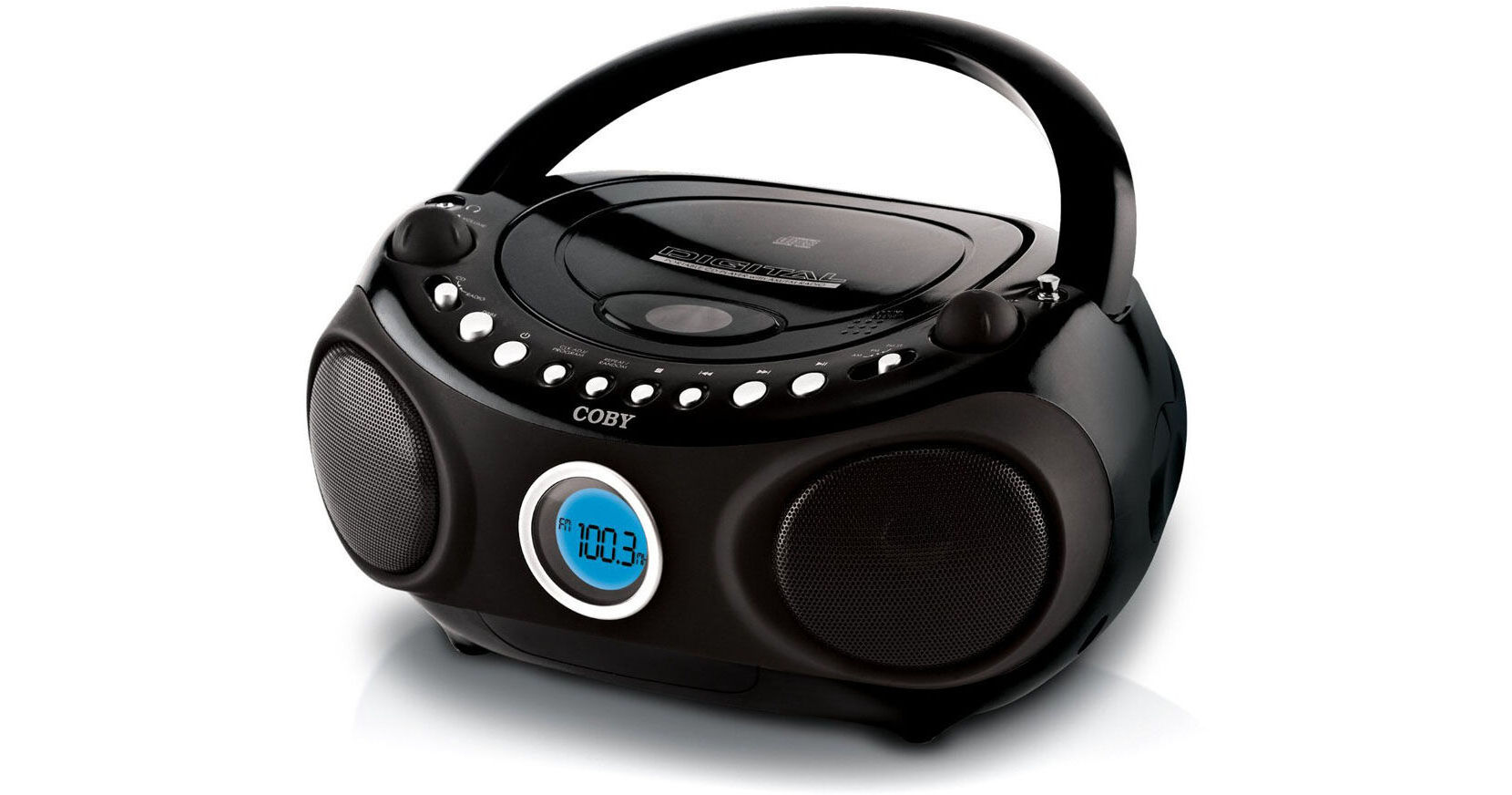 Coby CXCD240BLK Portable CD Player With AM/FM Radio CXCD240BLK