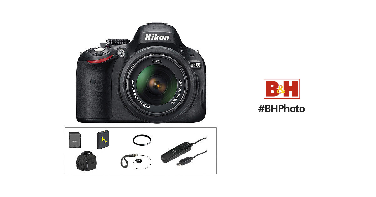Nikon D5100 DSLR Essentials Kit with 18-55mm VR Lens B&H Photo