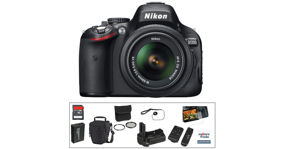 Nikon D5100 DSLR Deluxe Kit with 1855mm VR Lens B&H Photo Video