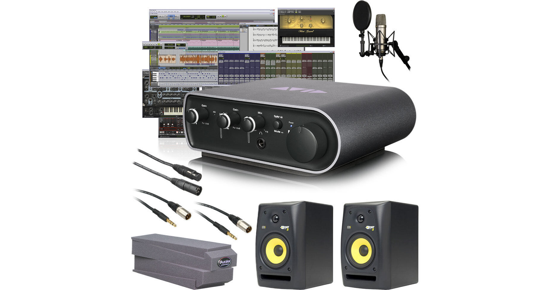 Avid Pro Tools 9 + Mbox Mini Vocal Studio Bundle (Speakers) B&H